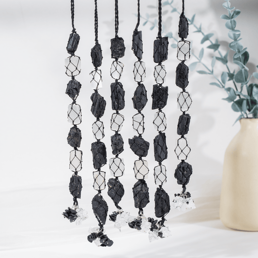 Car Hanger | Black Tourmaline | Selenite Crystal Hanger