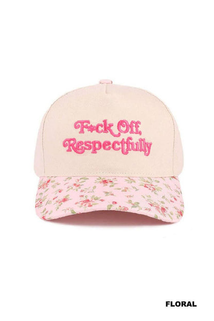"F*ck Off Respectfully" Two Tone Canvas Cotton Cap