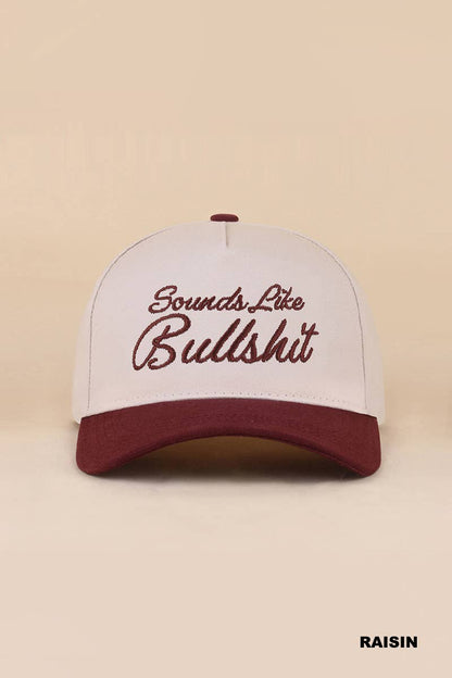 "Sounds Like Bullshit" Two Tone Canvas Cotton Cap