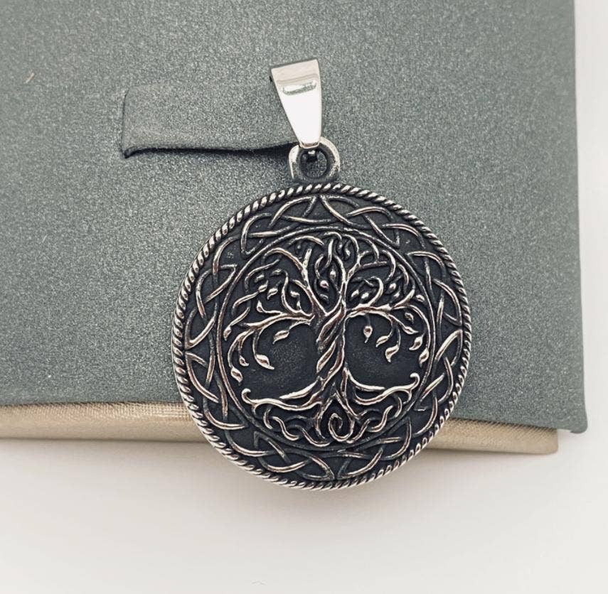 Viking Celtic Knot Stainless Steel Life Tree Pendant