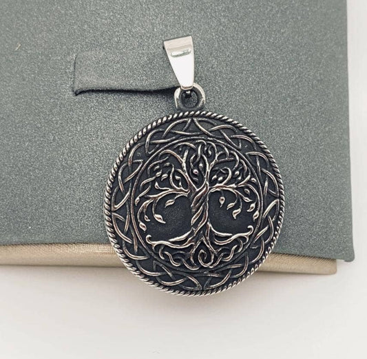 Viking Celtic Knot Stainless Steel Life Tree Pendant