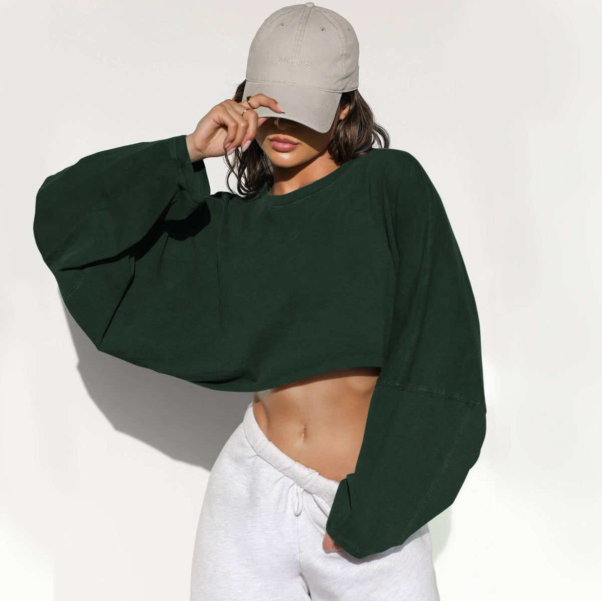 Cross-Border Exposed Button Crew Neck
