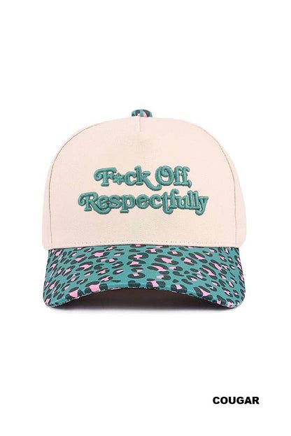 "F*ck Off Respectfully" Two Tone Canvas Cotton Cap