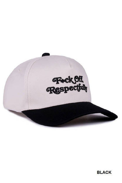 "F*ck Off Respectfully" Two Tone Canvas Cotton Cap