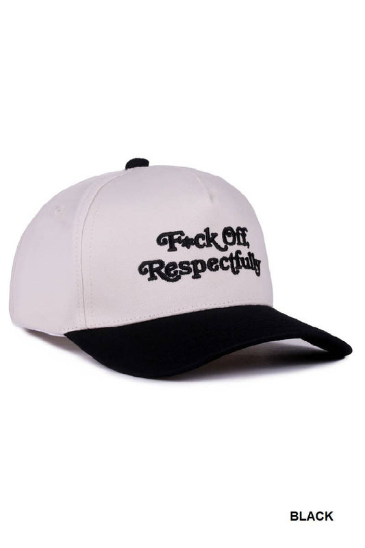 "F*ck Off Respectfully" Two Tone Canvas Cotton Cap