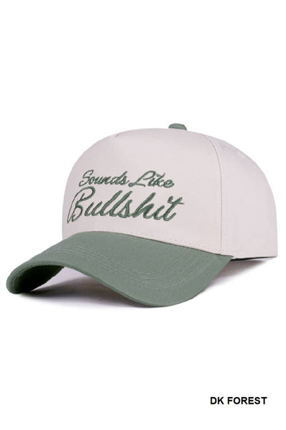 "Sounds Like Bullshit" Two Tone Canvas Cotton Cap