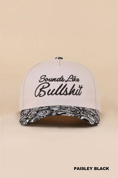 "Sounds Like Bullshit" Two Tone Canvas Cotton Cap
