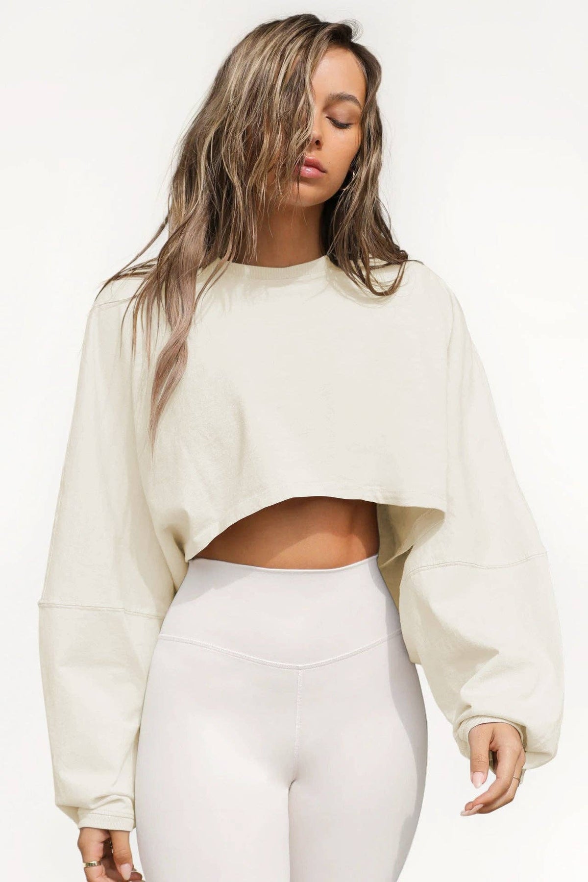 Cross-Border Exposed Button Crew Neck