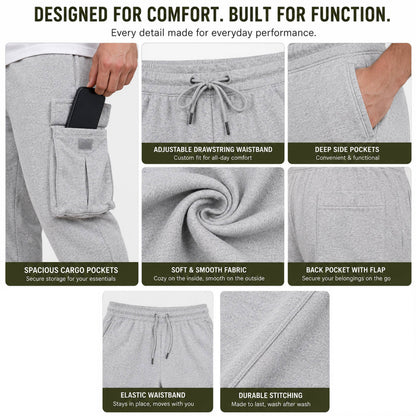 Womens Fleece-Lined Cargo Sweatpant