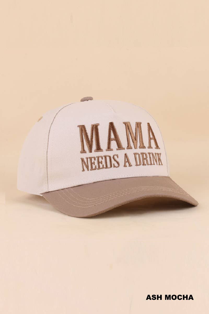 "Mama Needs A Drink" Two Tone Snapback Hat
