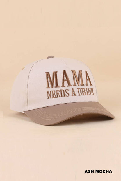 "Mama Needs A Drink" Two Tone Snapback Hat