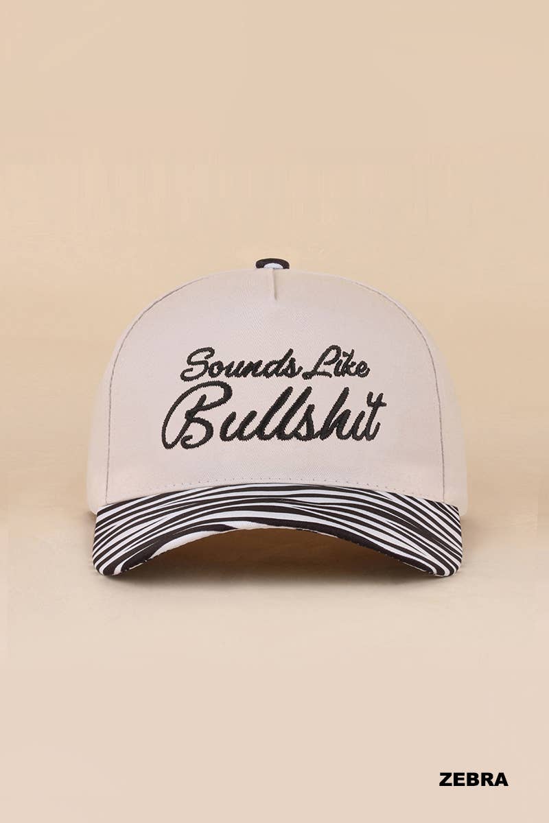 "Sounds Like Bullshit" Two Tone Canvas Cotton Cap