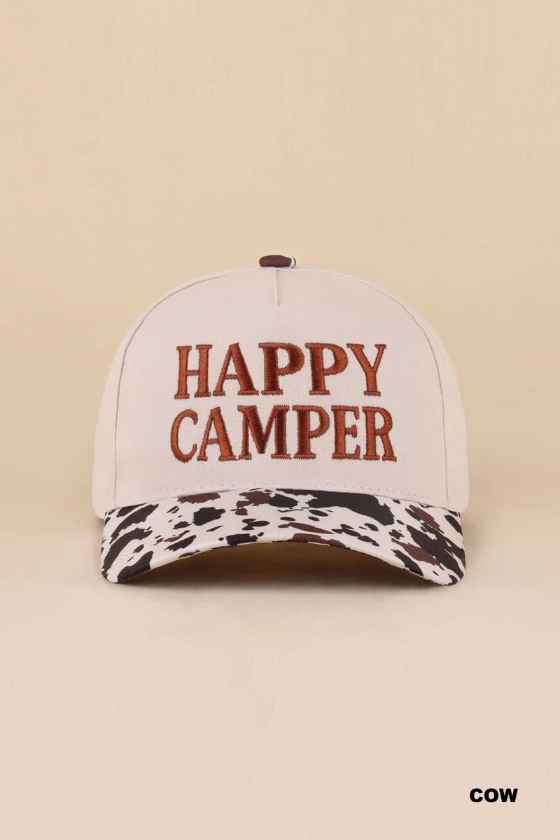 Happy Camper Two Tone Cotton Hat