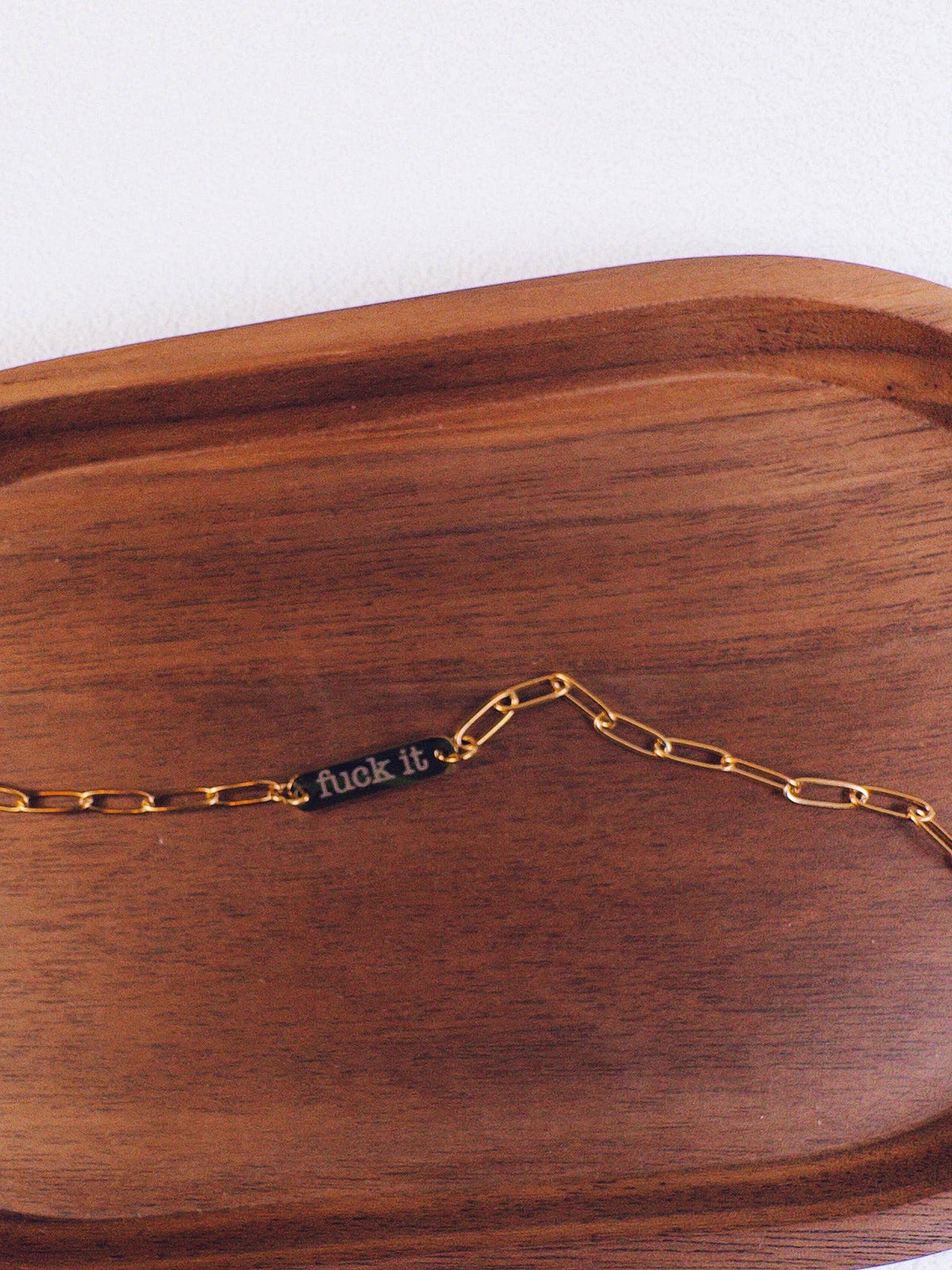F*ck It Engraved Bar Bracelet