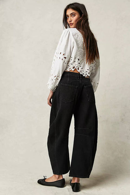 Wide Leg Jeans High Waist Loose Fit