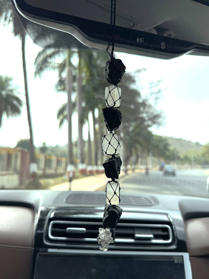 Car Hanger | Black Tourmaline | Selenite Crystal Hanger