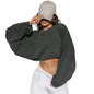 Cross-Border Exposed Button Crew Neck