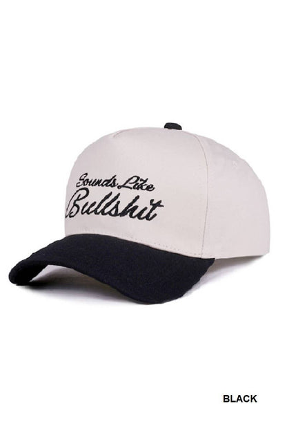 "Sounds Like Bullshit" Two Tone Canvas Cotton Cap