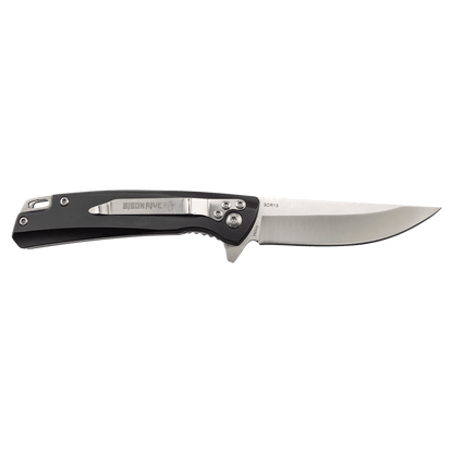 Bison River 4" Black Everyday Carry Knife with Ball Bearing Open Mechanism