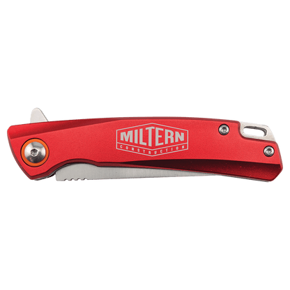 Bison River 4" Red Everyday Carry Knife with Ball Bearing Open Mechanism