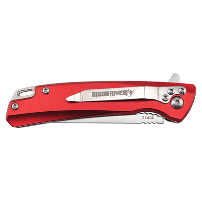 Bison River 4" Red Everyday Carry Knife with Ball Bearing Open Mechanism