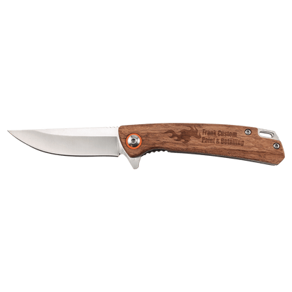 Bison River 4" Wood Everyday Carry Knife with Ball Bearing Open Mechanism
