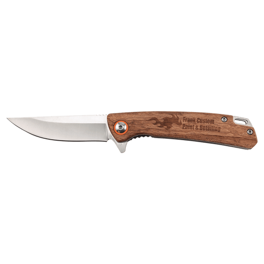 Bison River 4" Wood Everyday Carry Knife with Ball Bearing Open Mechanism