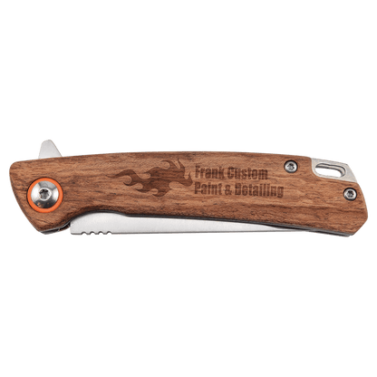 Bison River 4" Wood Everyday Carry Knife with Ball Bearing Open Mechanism