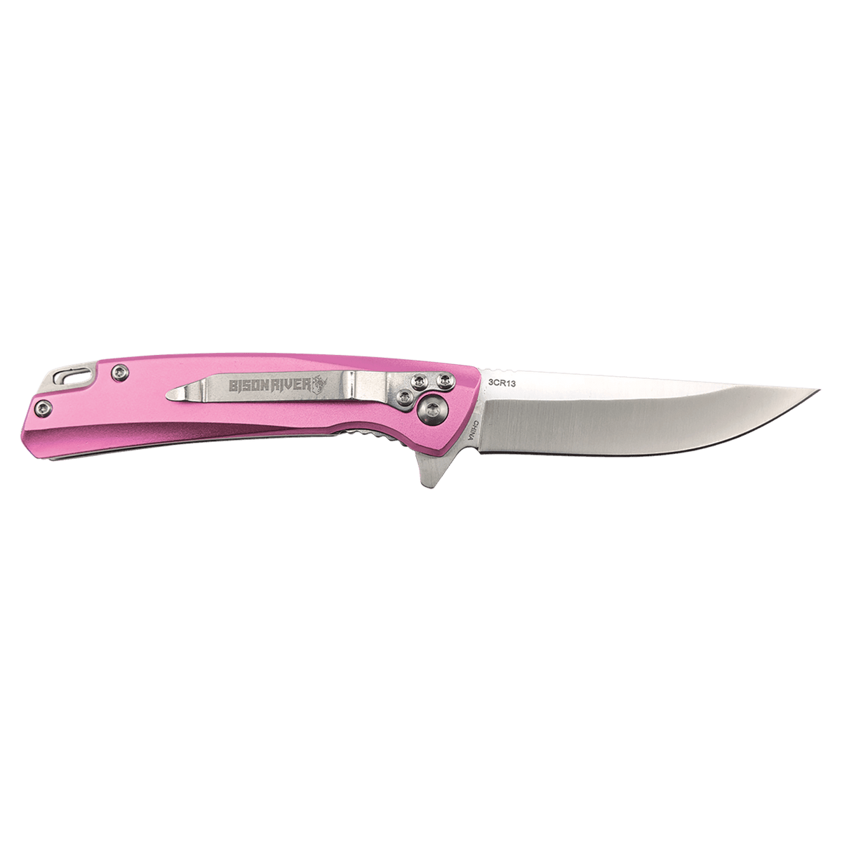 Bison River 4" Pink Everyday Carry Knife with Ball Bearing Open Mechanism