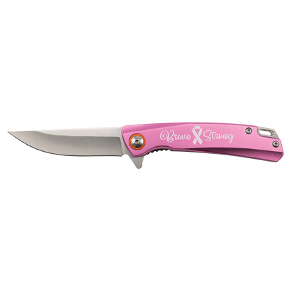 Bison River 4" Pink Everyday Carry Knife with Ball Bearing Open Mechanism