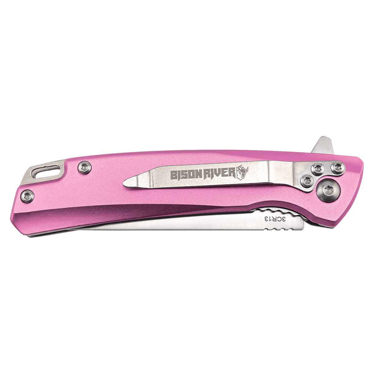 Bison River 4" Pink Everyday Carry Knife with Ball Bearing Open Mechanism