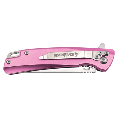 Bison River 4" Pink Everyday Carry Knife with Ball Bearing Open Mechanism