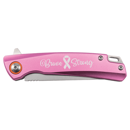 Bison River 4" Pink Everyday Carry Knife with Ball Bearing Open Mechanism