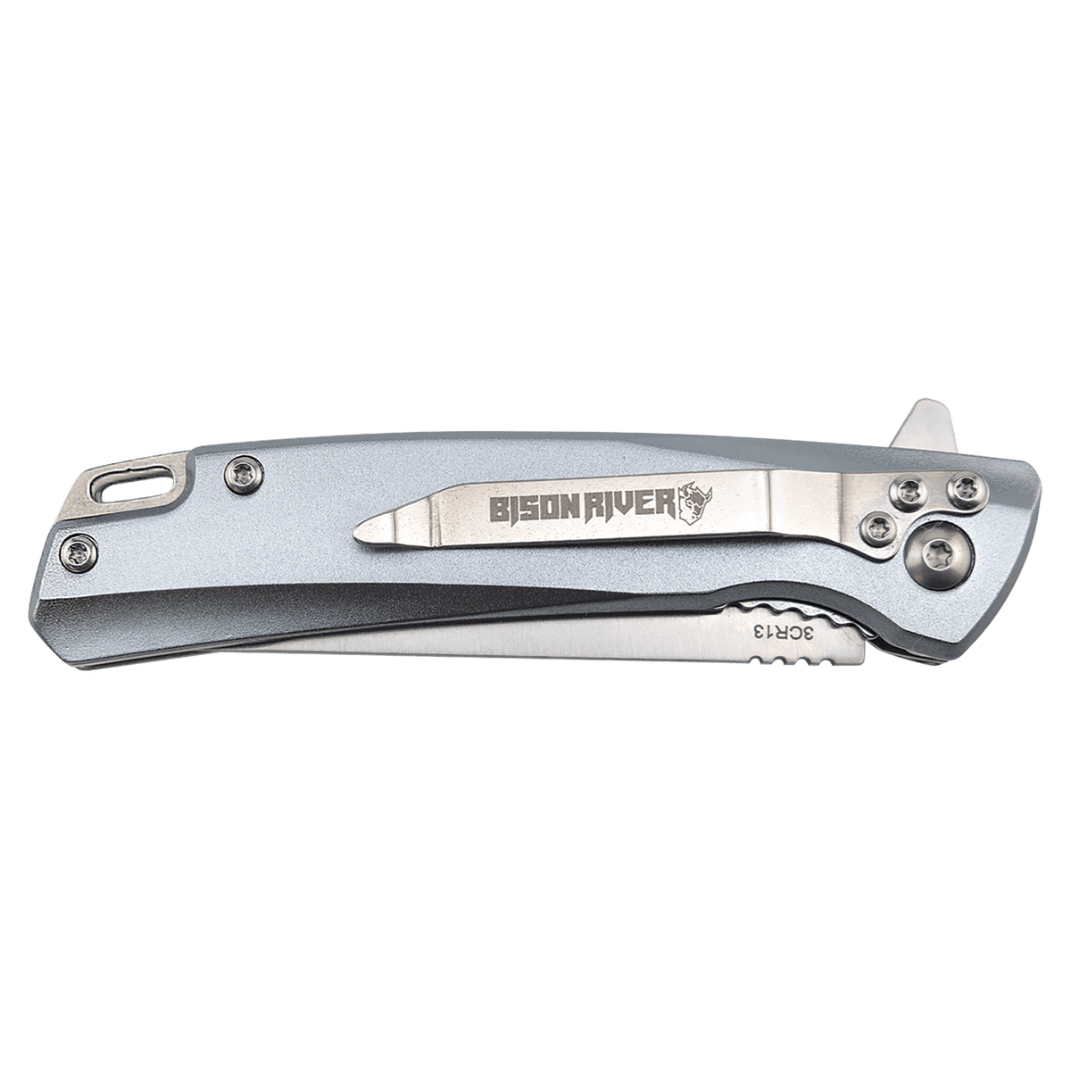 Bison River 4" Gray Everyday Carry Knife with Ball Bearing Open Mechanism