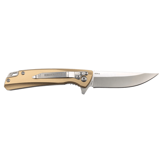Bison River 4" Sand Everyday Carry Knife with Ball Bearing Open Mechanism