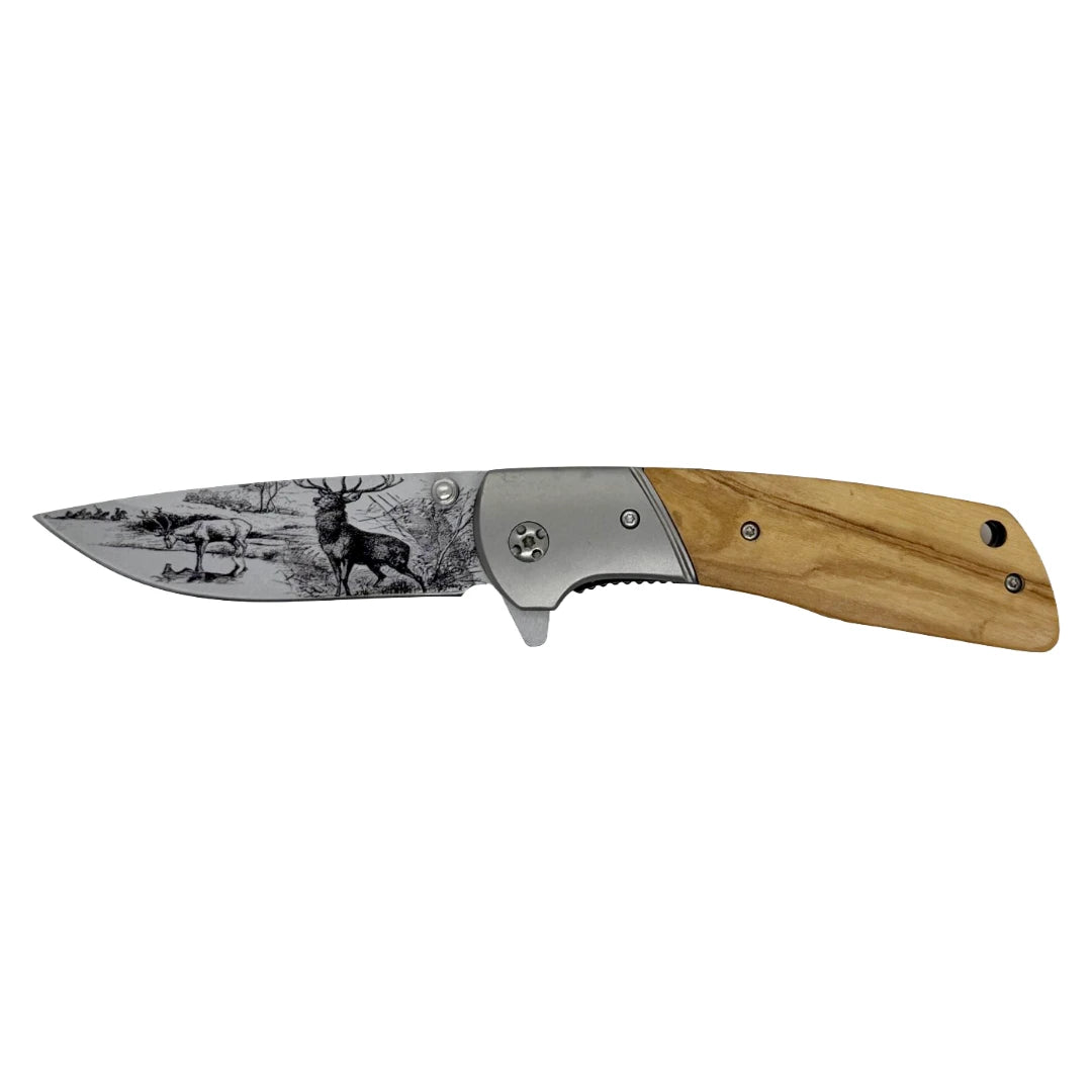Olive Wooden Handle Pocketknives