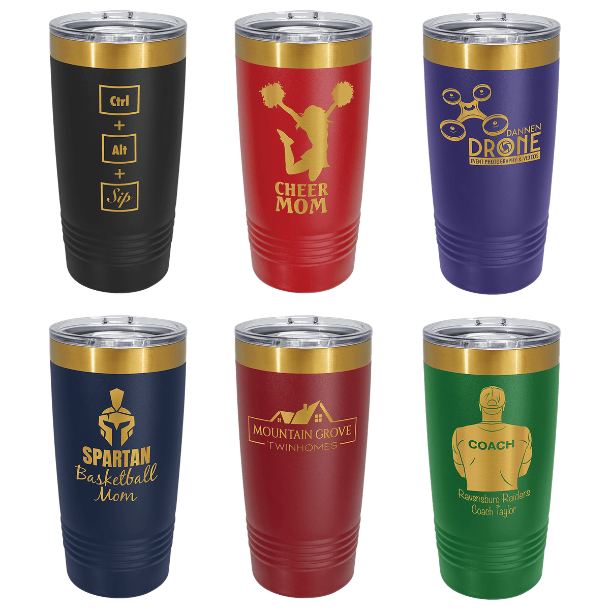 Polar Camel 20 oz. ION-Plated Ringneck Tumbler with Slider Lid