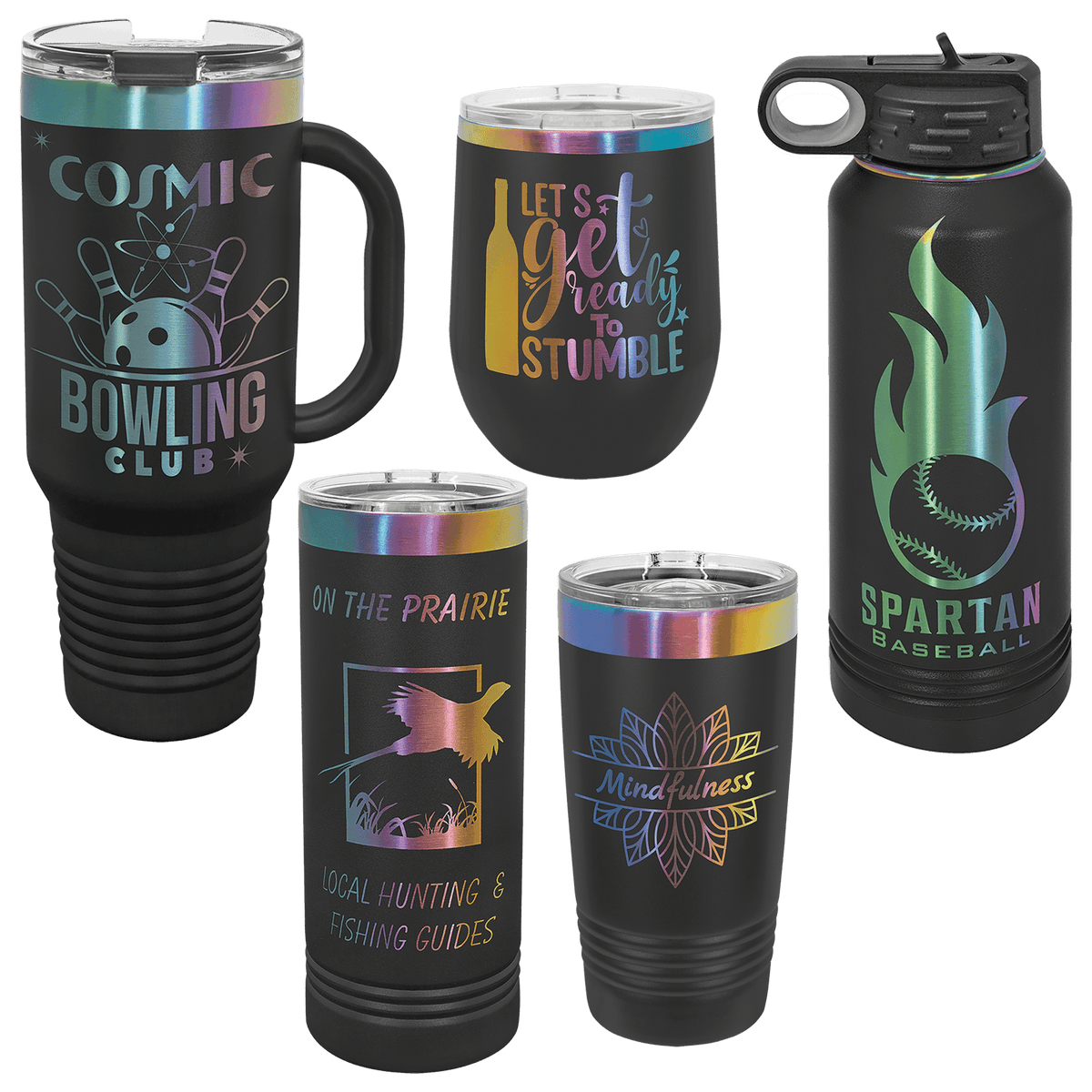 Polar Camel 12 oz. Prism Stemless Wine Tumbler with Standard Lid