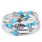 Natural Stone Wrap Beaded Bracelet Bangle
