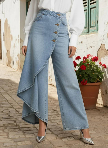 Denim Wide Leg High Waist Jeans