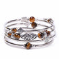 Natural Stone Wrap Beaded Bracelet Bangle