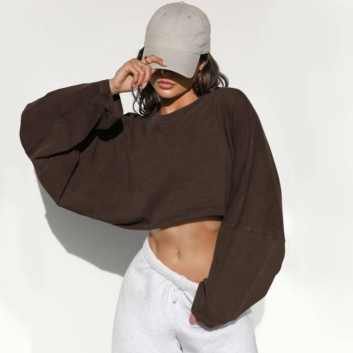 Cross-Border Exposed Button Crew Neck