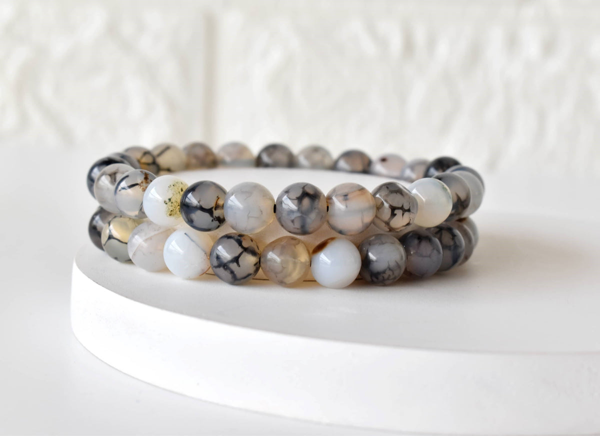 Healing Bracelet | Dragon Vein Agate | Gemstone Bracelet