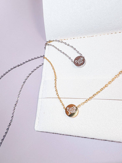 Reversible Necklace- Fuck Yes / Fuck No