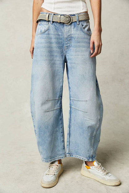 Wide Leg Jeans High Waist Loose Fit