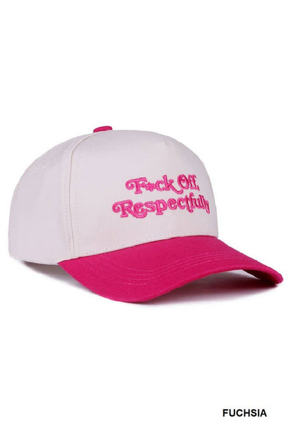 "F*ck Off Respectfully" Two Tone Canvas Cotton Cap