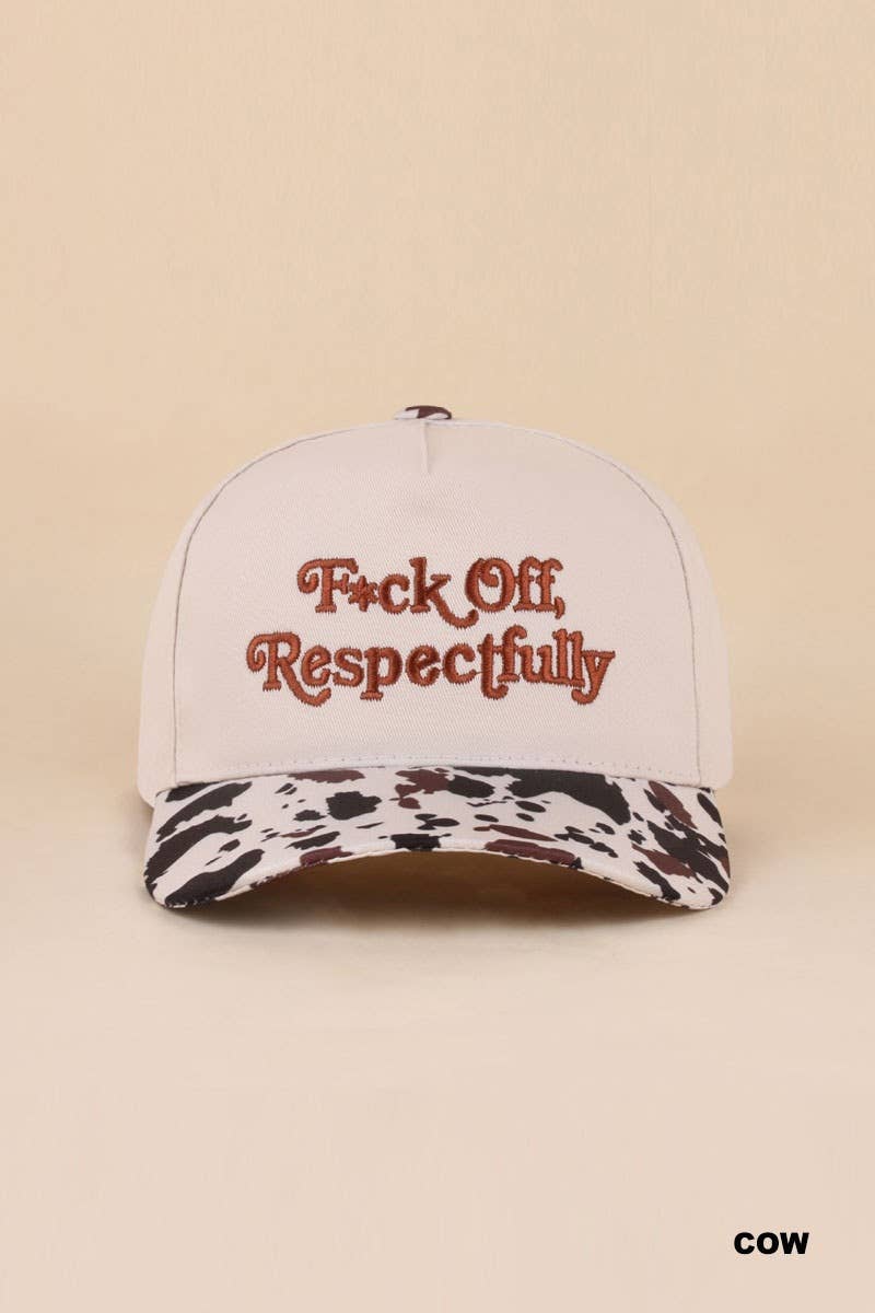 "F*ck Off Respectfully" Two Tone Canvas Cotton Cap