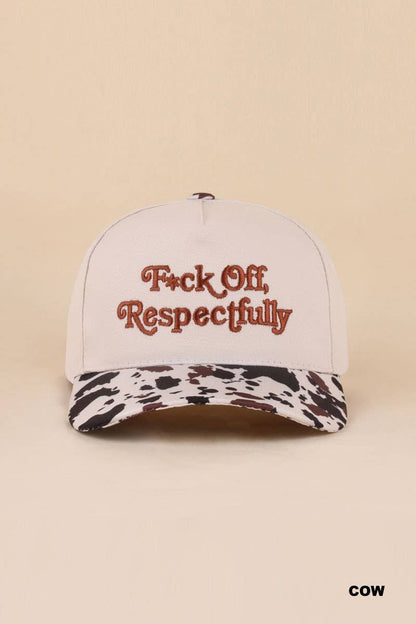 "F*ck Off Respectfully" Two Tone Canvas Cotton Cap