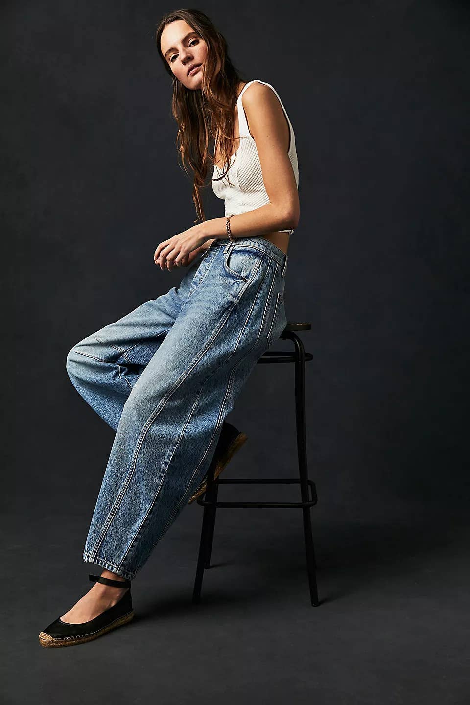Wide Leg Jeans High Waist Loose Fit