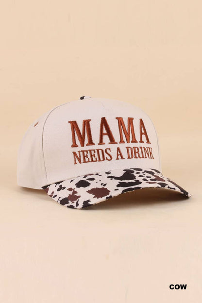 "Mama Needs A Drink" Two Tone Snapback Hat